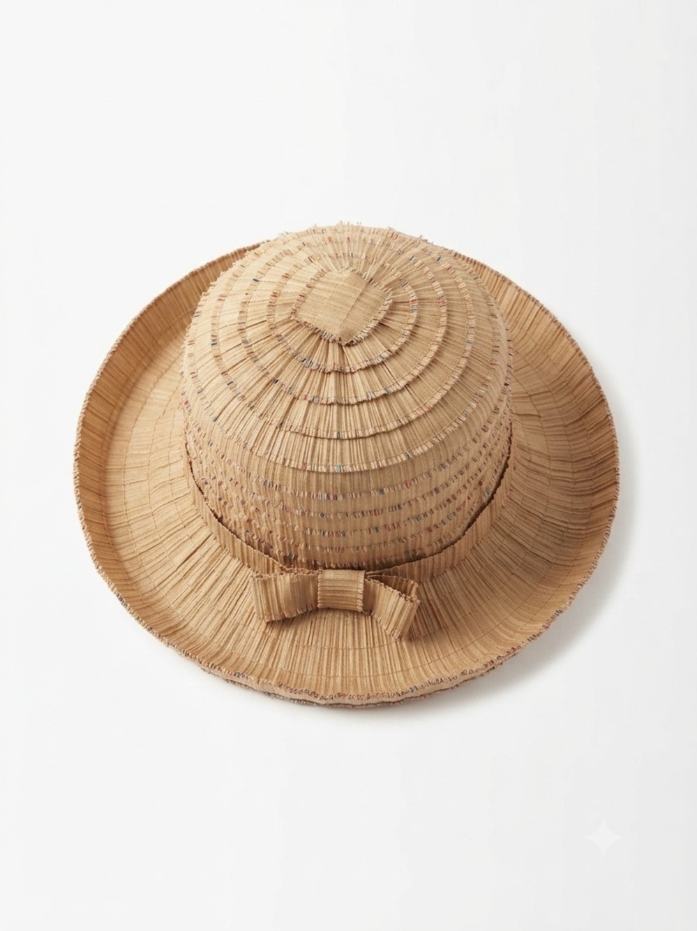 Boho Accordion Pleated Straw Sun Hat - Packable Travel Bucket Hat